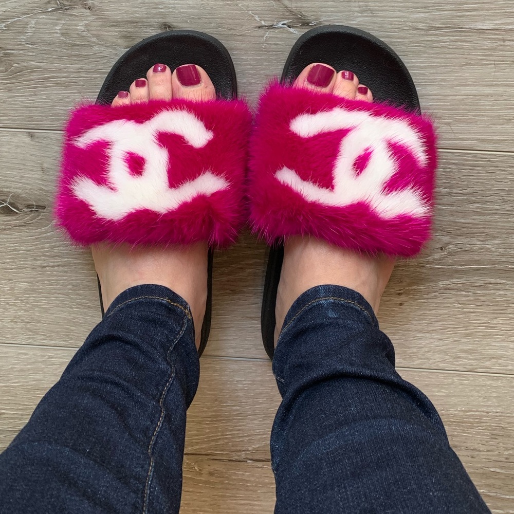 Furry pink slide